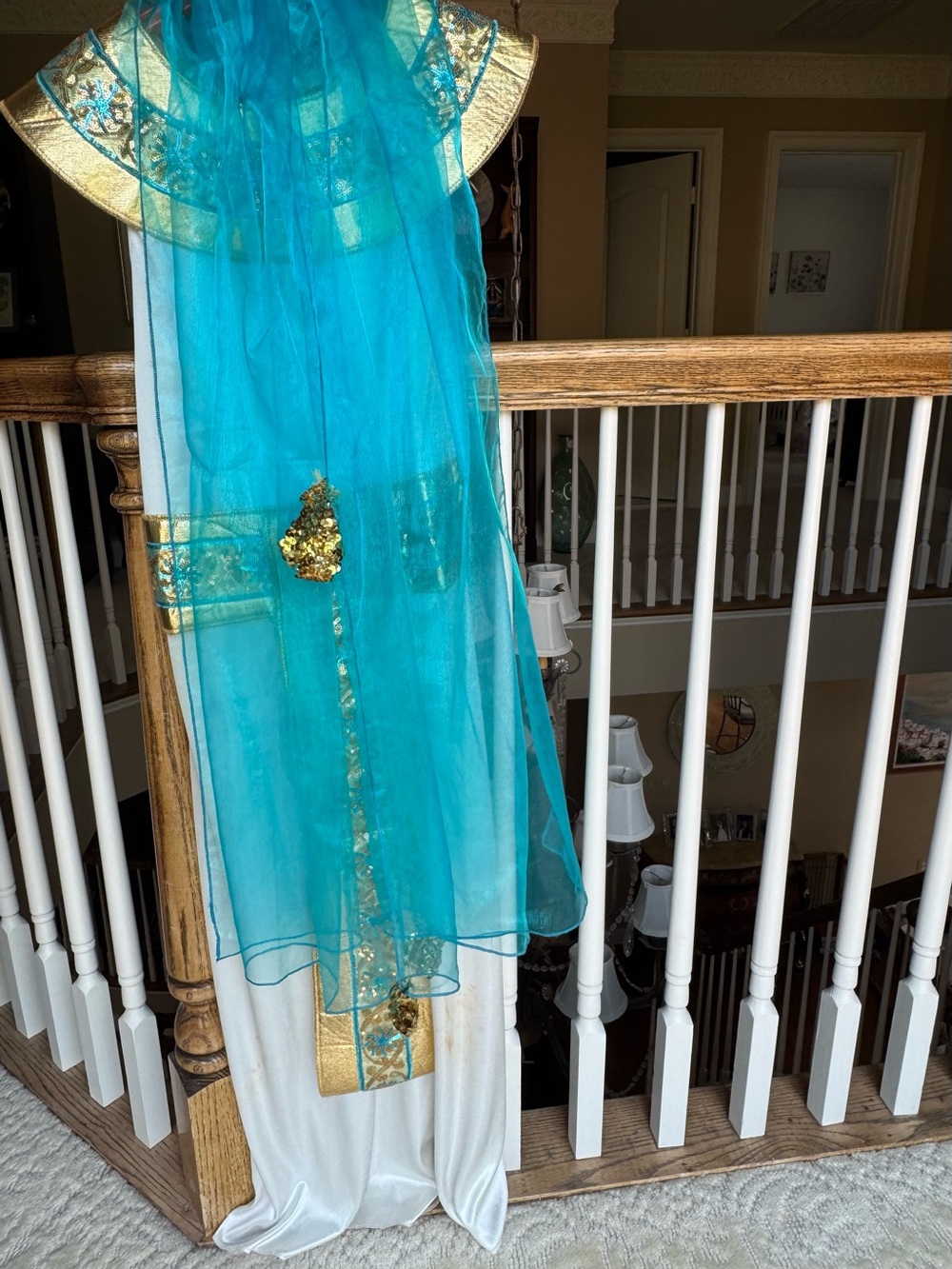 Kids Turquoise and Gold Halloween Costume Robe - Brand Unspecified
